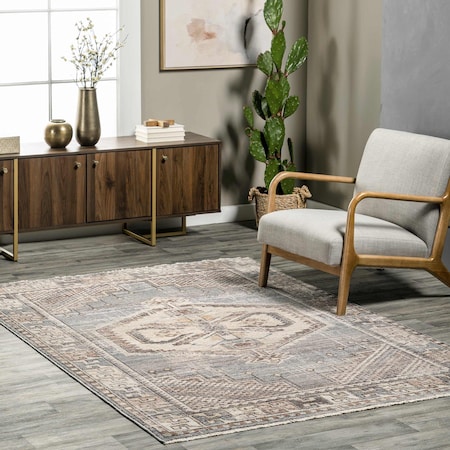 Nuloom Zelie Traditional Medallion Fringe Area Rug 4ft x 6ft KHMC53A-406